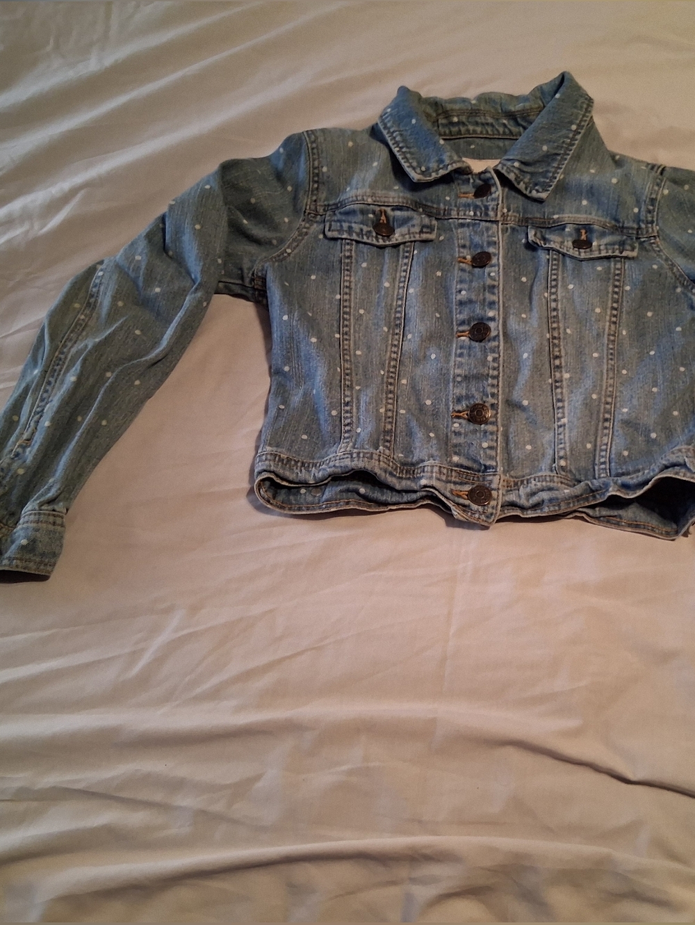 Cherokee Light Blue Polka Dot Denim Jacket